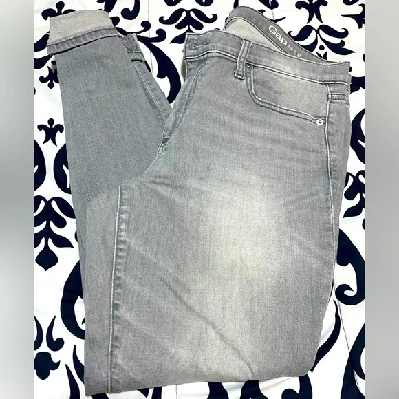 Womens Light Grey Wash Gap denim Jeans -skinny- 31R - Picture 3 of 10